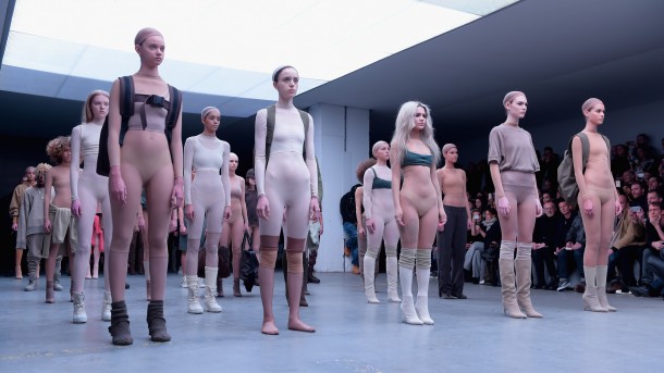 NEW YORK, NY - FEBRUARY 12: Models on the runway at the adidas Originals x Kanye West YEEZY SEASON 1 fashion show during New York Fashion Week Fall 2015 at Skylight Clarkson Sq on February 12, 2015 in New York City. Gareth Cattermole/Getty Images for adidas/AFP